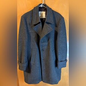 London Fog Men's Charcoal Wool Pea Coat